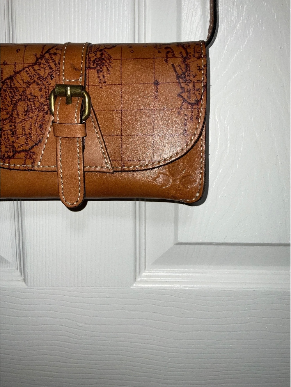 Patricia Nash Italian Leather Crossbody Bag with Map Design - Picture 3 of 9